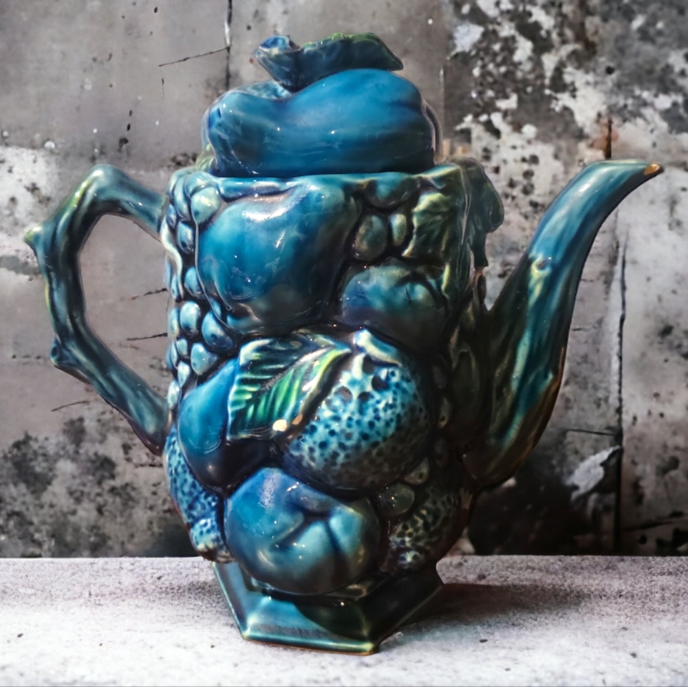 Vtg 60's Inarco Blue Mood Indigo Ceramic Coffee Tea Pot E2430 Japan